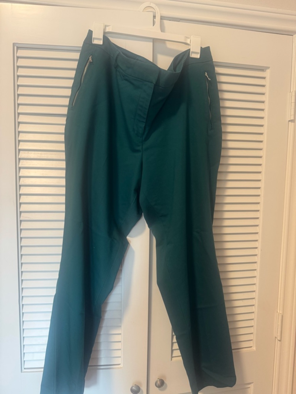 Express Straight Leg Pants in Teal Green